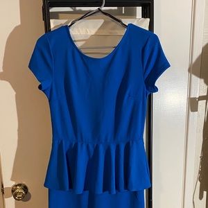 Royal blue peplum dress